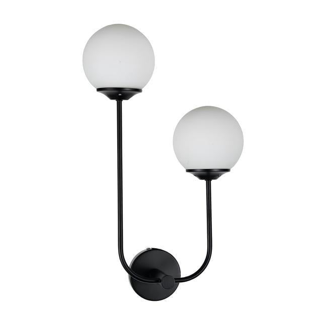 Бра настенное Valeso на два стеклянных плафона Е27 IP20 BD608-2 BK Черный (28686391)