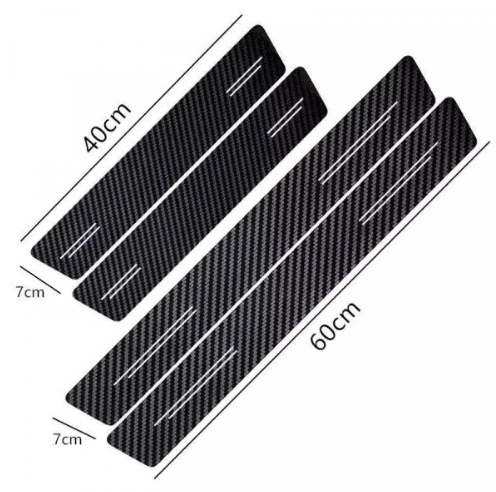 Пленка защитная накладка на пороги и бампер для VOLVO 5 шт. Черный карбон (2189821549) - фото 2