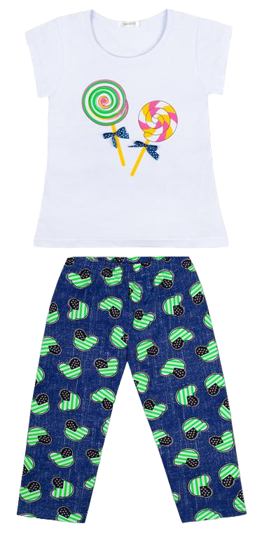 Костюм детский хлопковый летний для девочки Gabbi KS-21-7-1 Бег дрем 110 см Зеленый (12643)