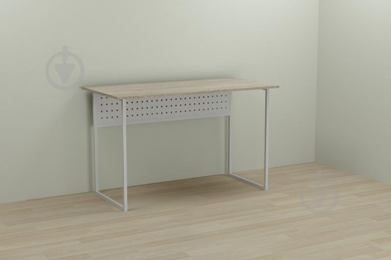 Компьютерный стол Ferrum-decor Майк 75x140x70 белый ДСП Дуб Сонома 16мм