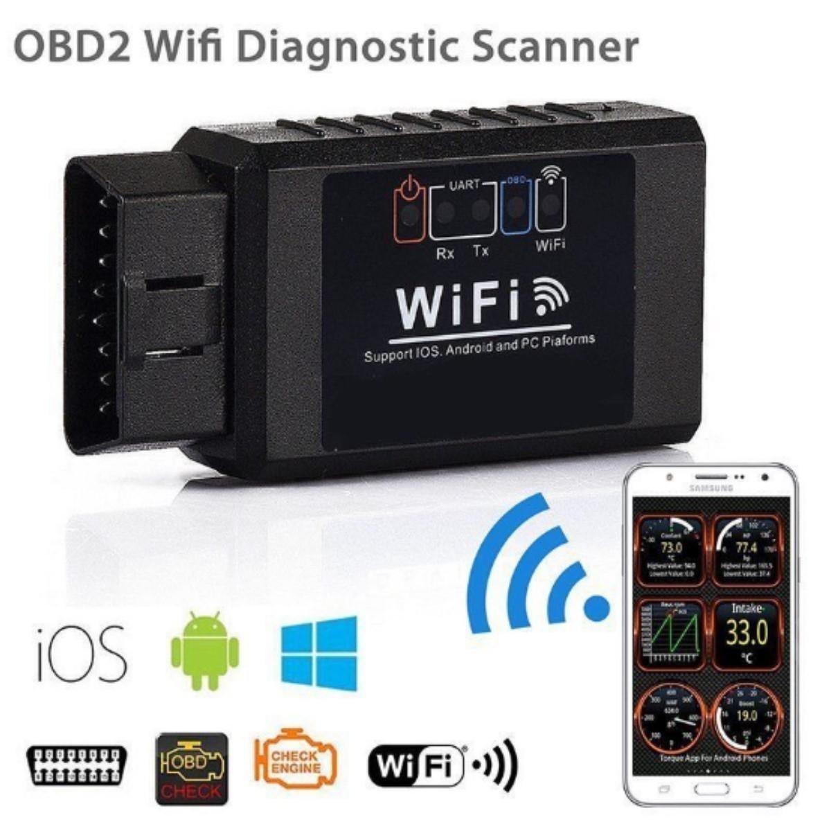 Автосканер ELM327 OBD WiFi/iOS/Android Чорний (1774967453) - фото 3