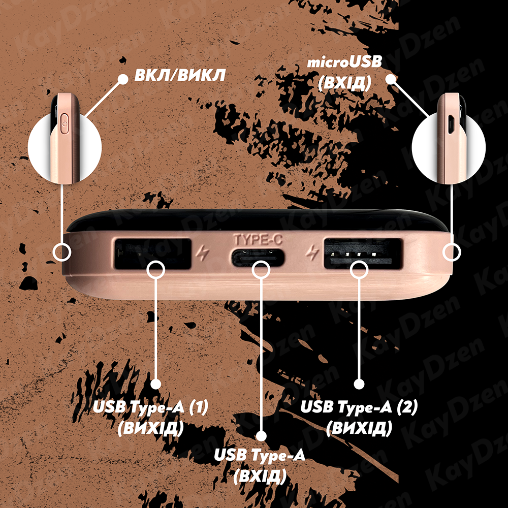 Повербанк Andowl Q-CD223 20000 mAh QC3.0 быстрая зарядка Розовый (7a0234b1) - фото 6