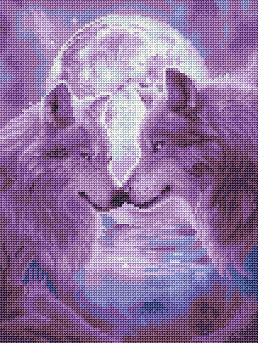 Алмазная мозаика Brushme Волки в лунном свете 30x40 см (RDBS7019)