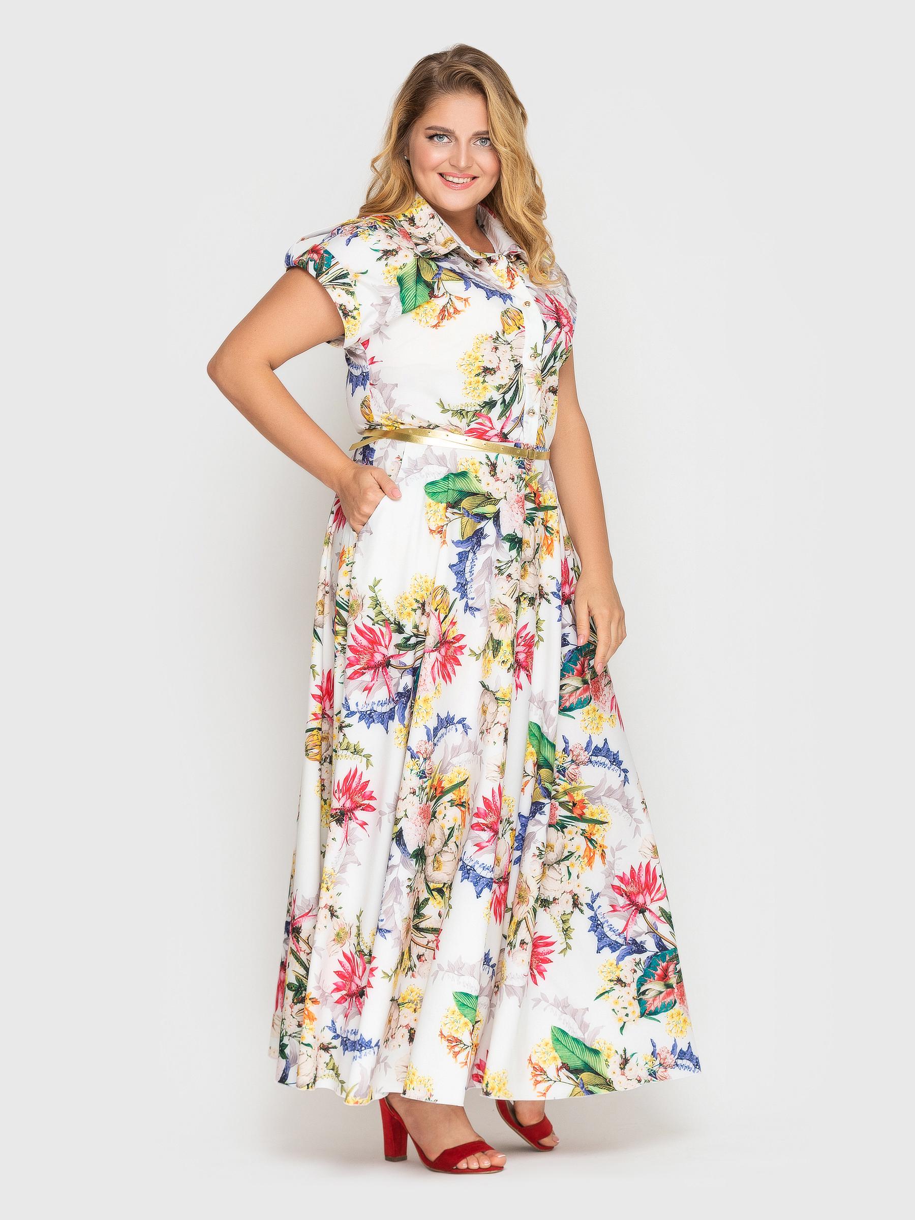 Платье VLAVI Алена гортензия р. 52 Белый (114302-52) - фото 2 Платье VLAVI Алена гортензия р. 52 Белый (114302-52) - фото 2