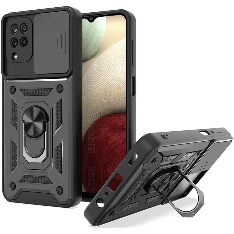 Ударостійкий чохол Camshield Serge Ring для Samsung Galaxy M33 5G Чохли, TPU PC, Шторка на камеру, Протиударний, Накладка, Чорний