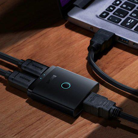 Адаптер HUB BASEUS AirJoy Series 2в1 Bidirectional HDMI Switch Black (B01331105111-00) - фото 6