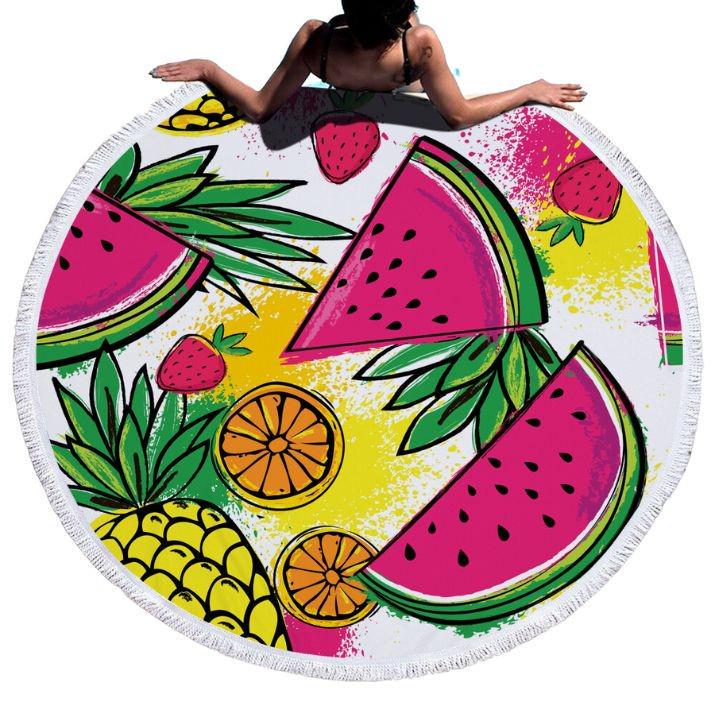 Полотенце с бахрамой HomyTex Лакомка d 150 см (8-79014)