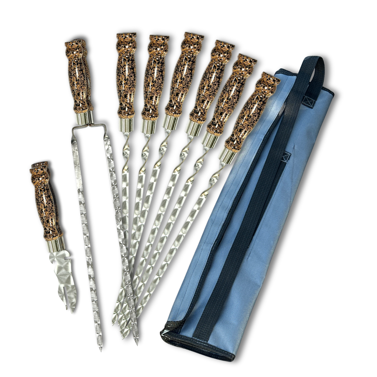 Набор шампуров Арго 6/1/1 мраморная ручка Серый (2797561052)