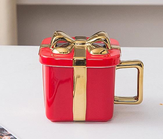 Чашка з кришкою новорічна 14622 400 мл Червоний (4981801)