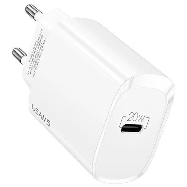 Адаптер мережний Usams T39 Single Port PD Fast Charger US-CC131 White (ae14eabc) - фото 2