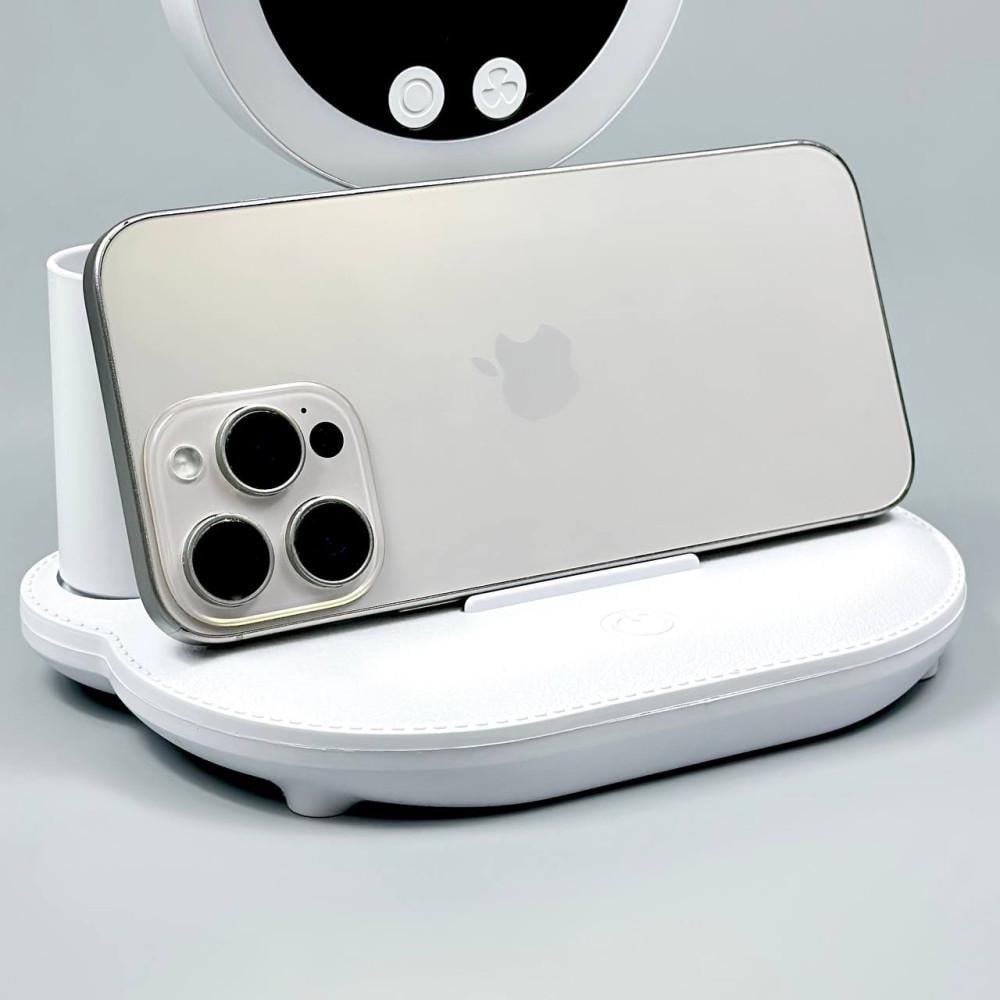 Настольная лампа с вентилятором и дисплеем AT-1701 18650 4 режима RGB Белый (AT-1701) - фото 6