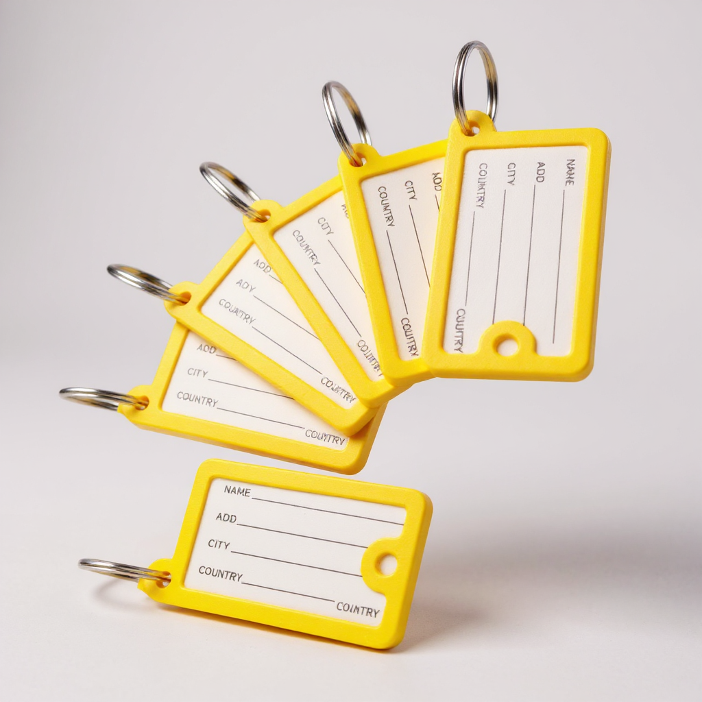 Бирки для ключей с бумажной вставкой металлическим кольцом пластиковые 10 шт. Желтый (98_2_10_5C) - фото 1 Бирки для ключей с бумажной вставкой металлическим кольцом пластиковые 10 шт. Желтый (98_2_10_5C) - фото 1
