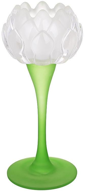 Подсвечник стеклянный Лотос 8х18 см Белый