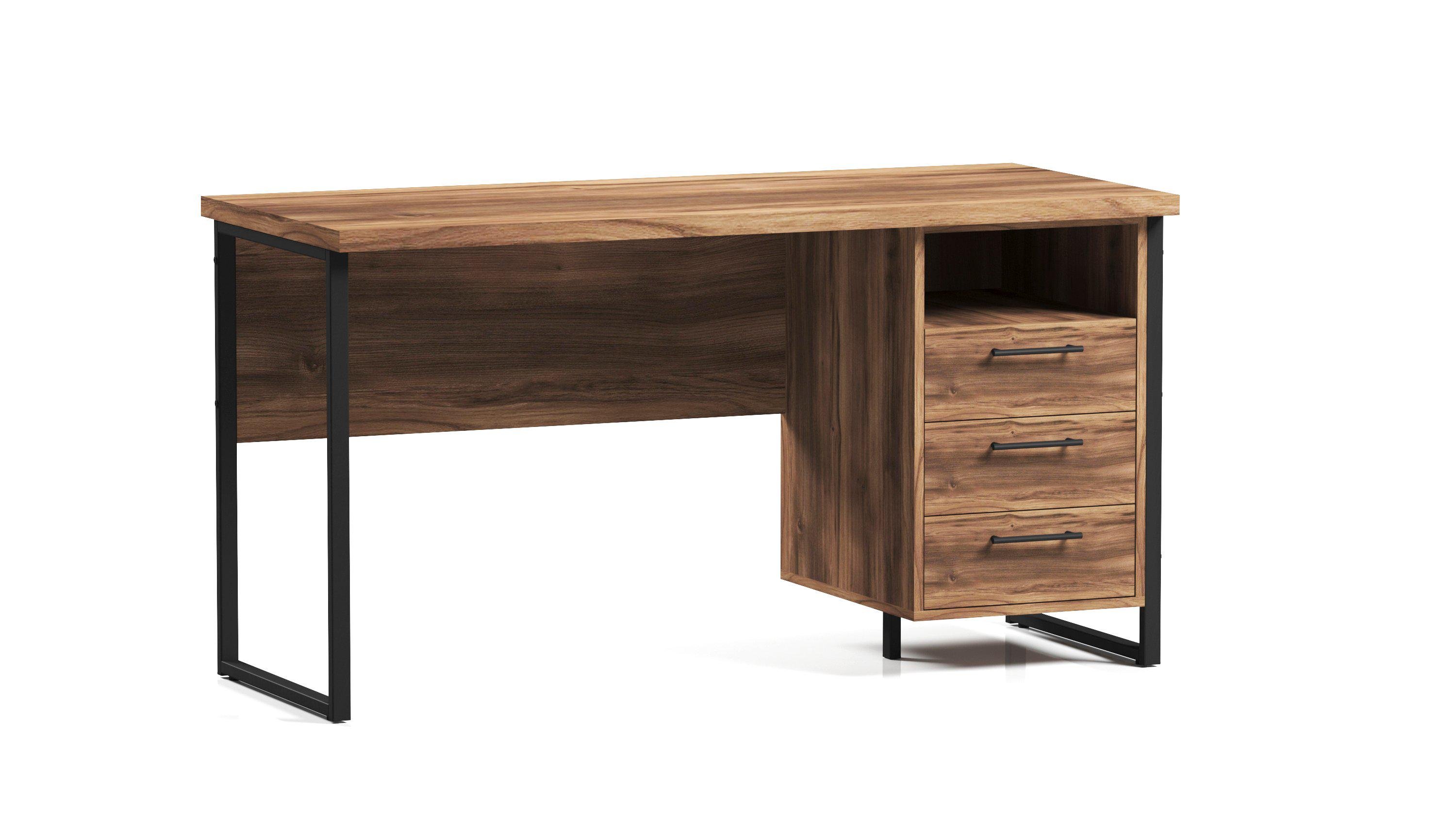 Стіл лофт з тумбою ОП-172 Orange-Line Чорний/Дуб Бароко Рістретто (401355)