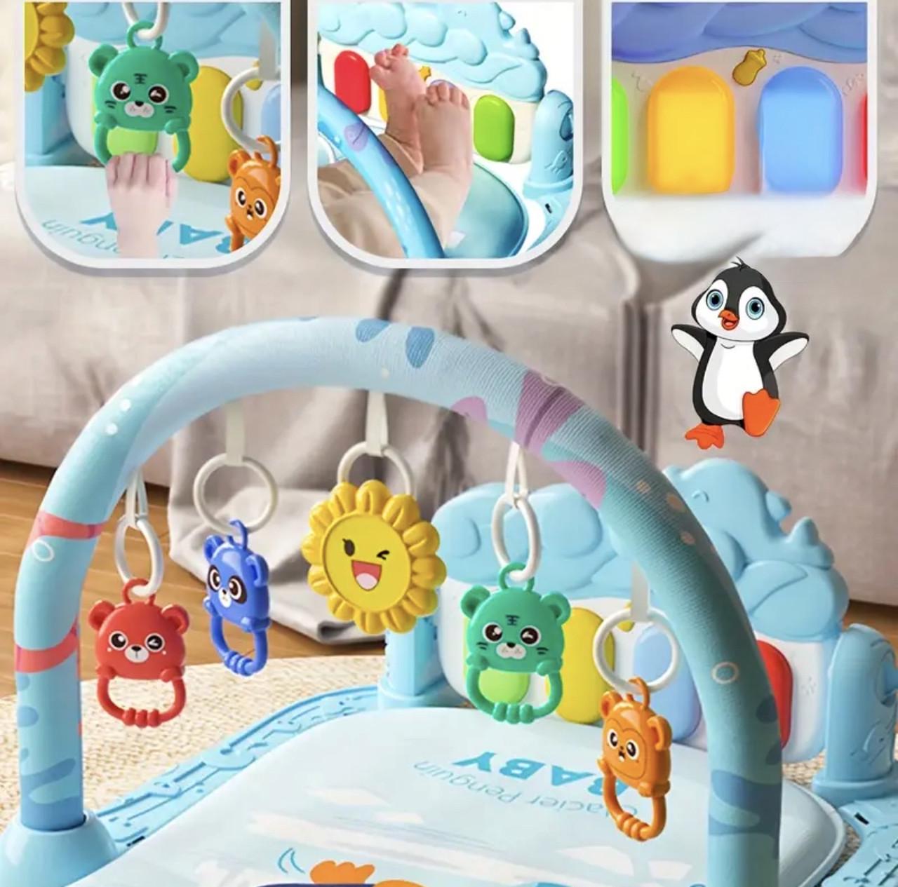 Развивающий коврик-пианино Динозавр с дугой и подвесными игрушками (31) - фото 2 Развивающий коврик-пианино Динозавр с дугой и подвесными игрушками (31) - фото 2