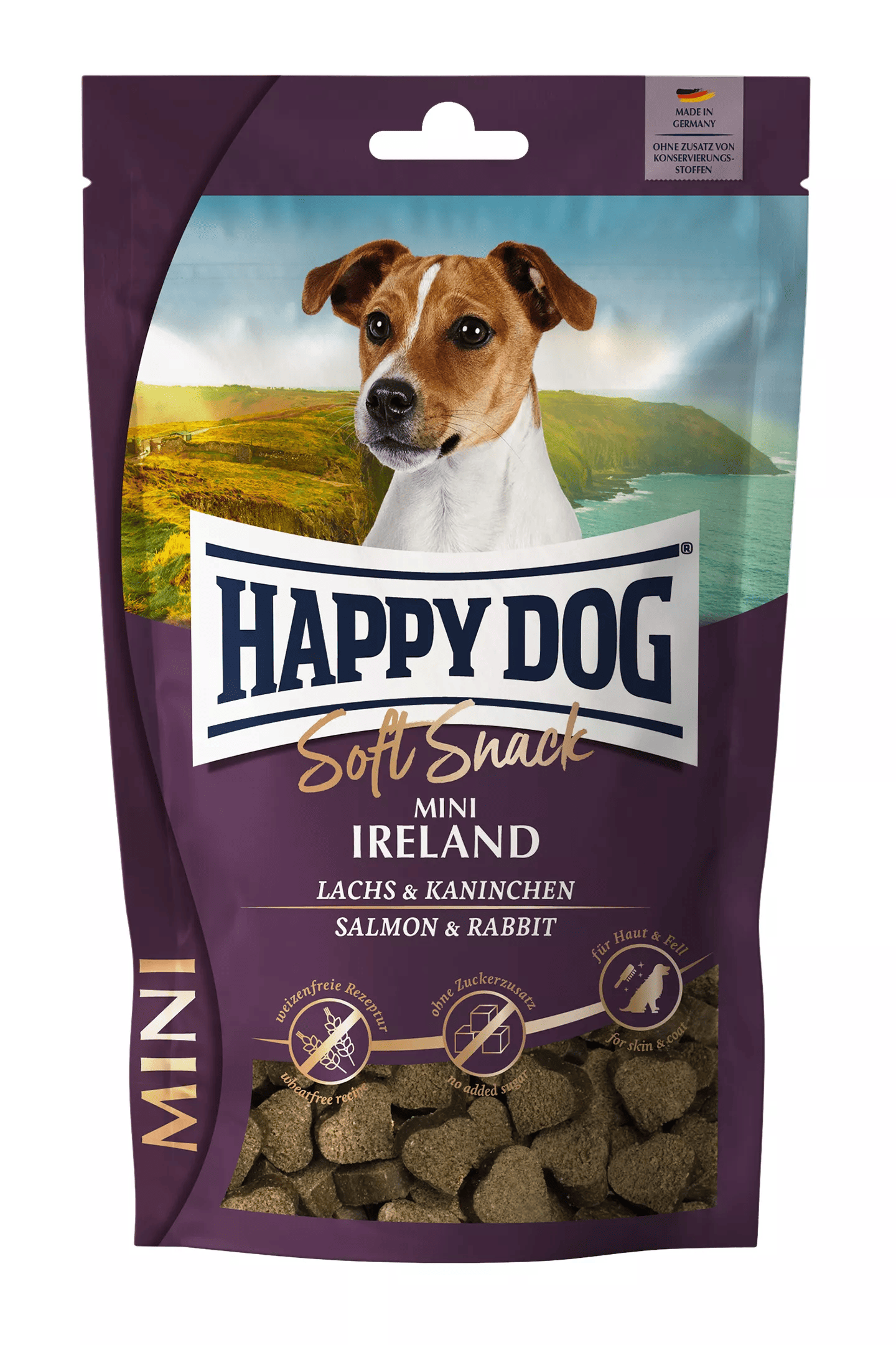 Ласощі для собак дрібних порід Happy Dog Soft Snack Mini Ireland зі смаком лосося та кролика 100 г (61259)