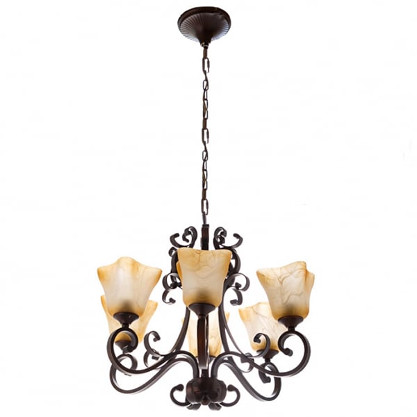 Люстра классическая Flora на 6 плафонов Коричневый (ZZ7725/6)