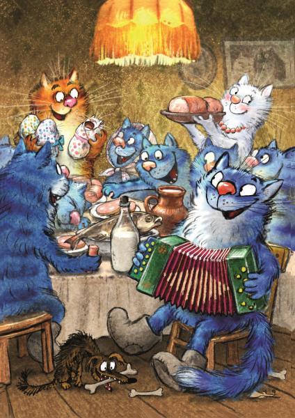 Картина по номерам Strateg Животные Застолье 30х40 см в термопакете (SS-6395-mt)