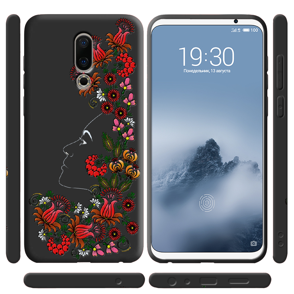 Чехол BoxFace Meizu 16 TH 3D Ukrainian Muse Черный силикон (35817-bk64-36103) - фото 2