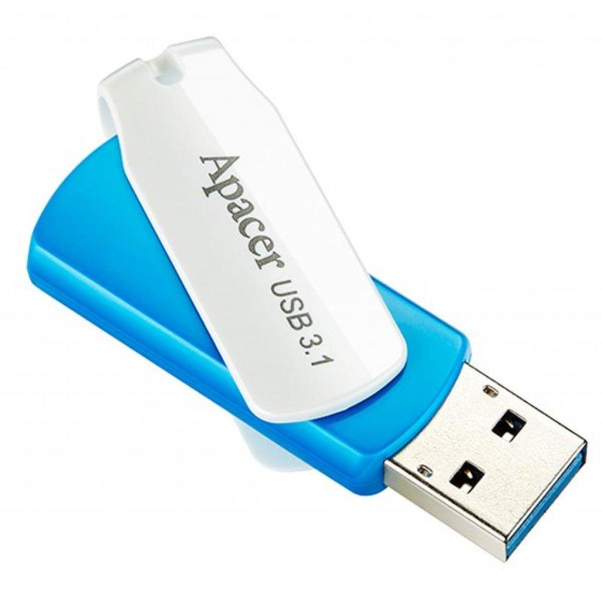 Флеш-накопитель Apacer USB3.1 AH357 64 GB White/Blue (AP64GAH357U-1)