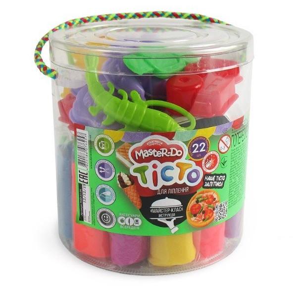 Набор для творчества Danko Toys Тесто для лепки Master Do с формочками в ведре 22 цвета (TMD-01-04)
