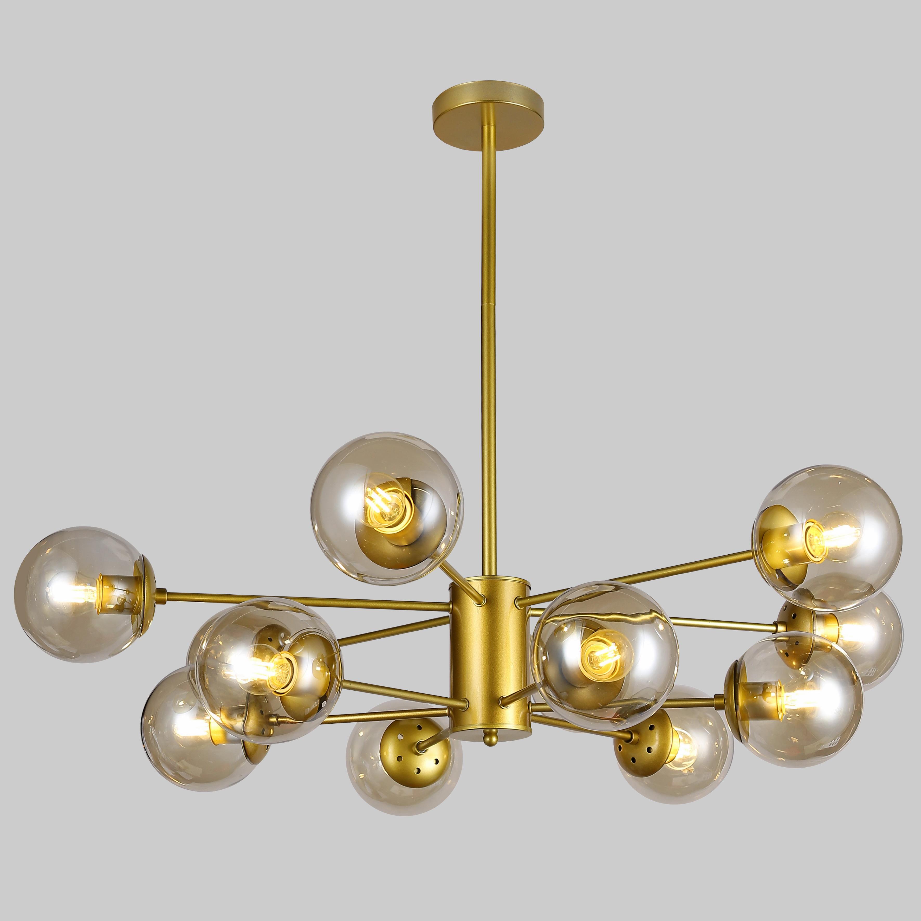 Люстра из кофейных шаров на 12 ламп Золотой (52-6033-12 GD+BR)