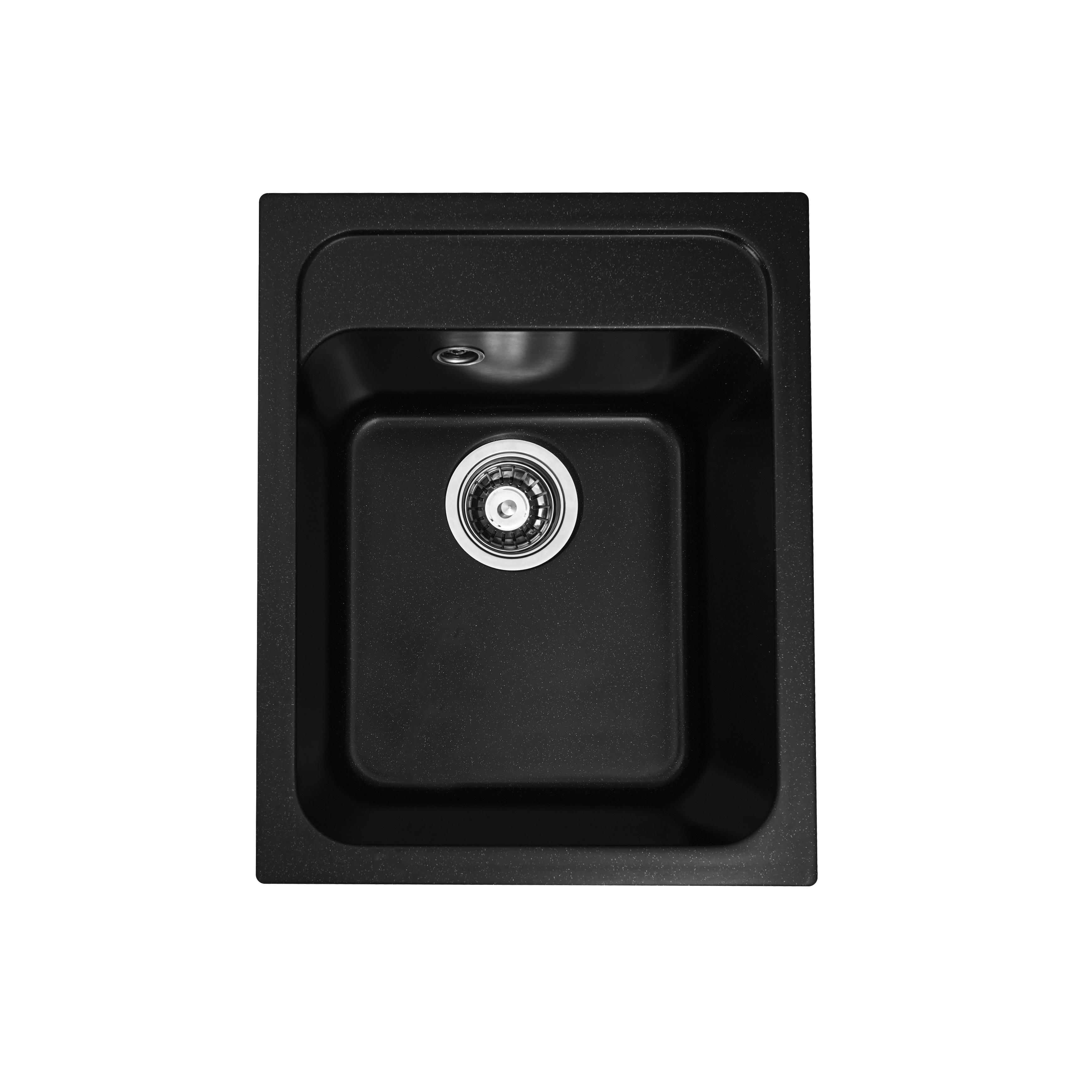 Гранитная мойка для кухни Platinum 4050 RUBY глянец Черный