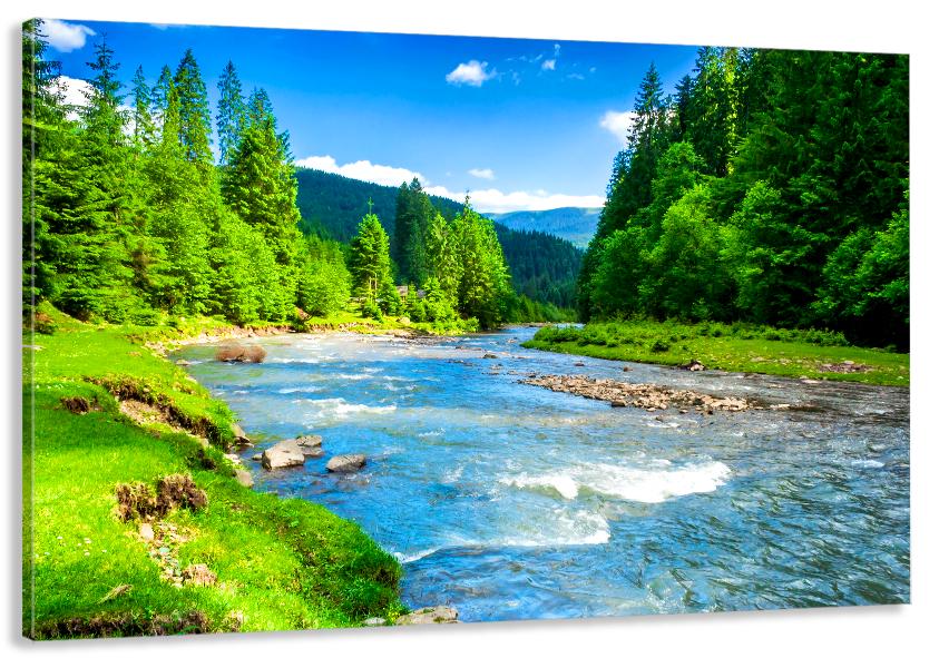 Картина на холсте в гостиную/спальню Горная река 40х80 см (MLP_1)