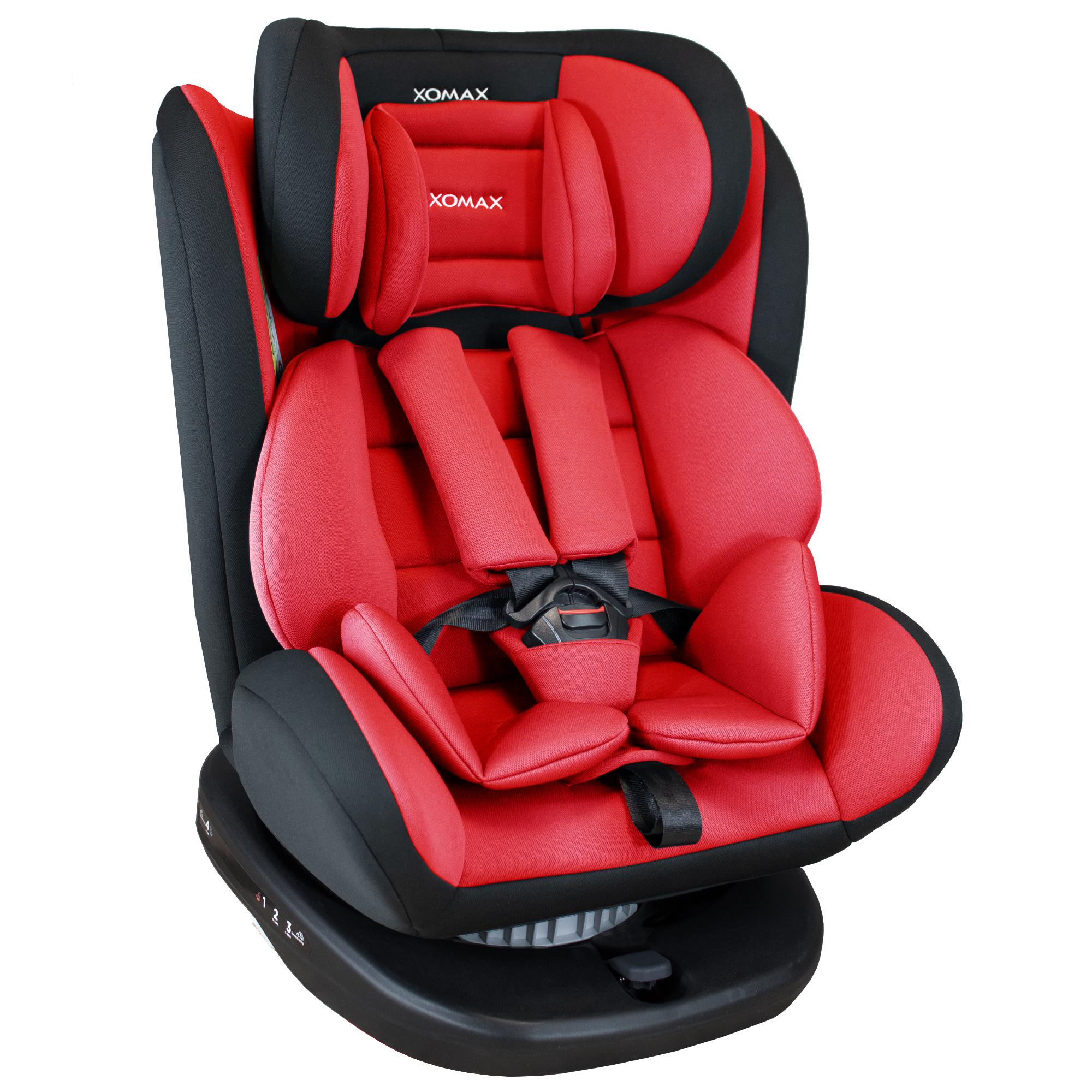 Детское автокресло XOMAX с функцией вращения на 360° ISOFIX 0-36 кг Красный