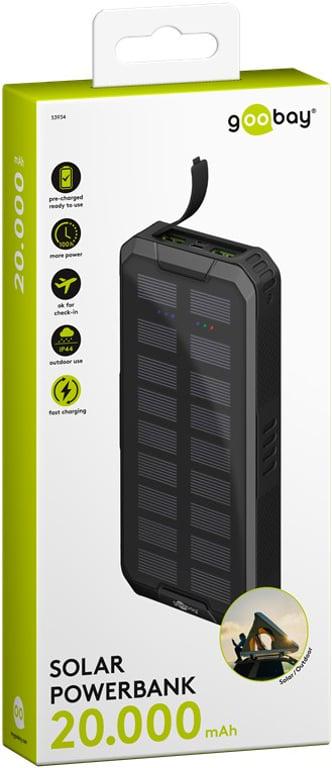 Повербанк із сонячною панеллю Goobay 20000 mAh Outdoor Solar Black (53934) - фото 5 Повербанк із сонячною панеллю Goobay 20000 mAh Outdoor Solar Black (53934) - фото 5