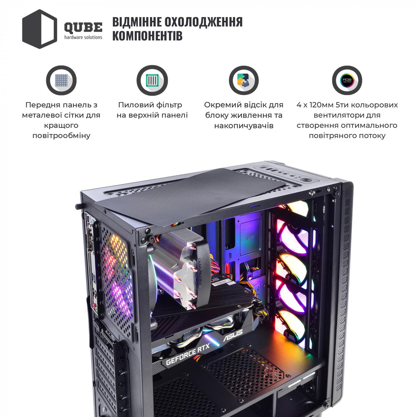 Системный блок QUBE Игровой QB Ryzen 5 3600 GTX 1660 Ti 6GB 3222 - фото 3