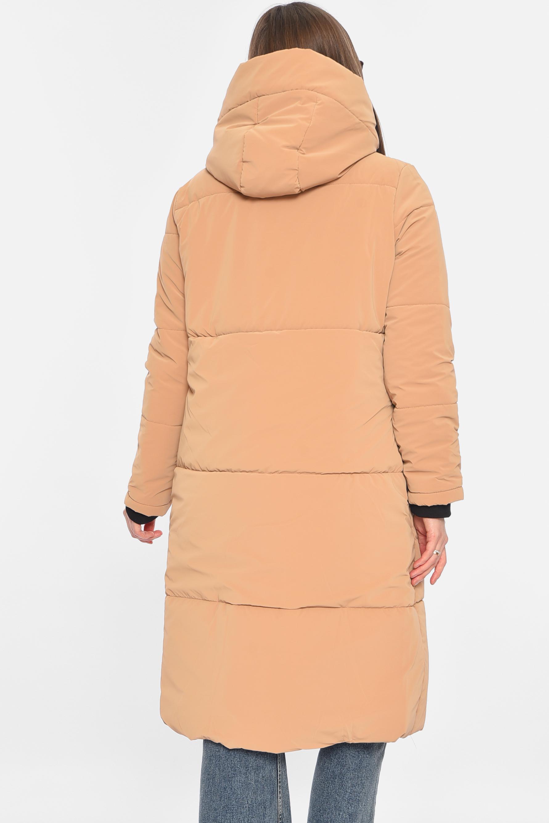 Куртка женская удлиненная демисезонная M Коричневый (196382) - фото 3