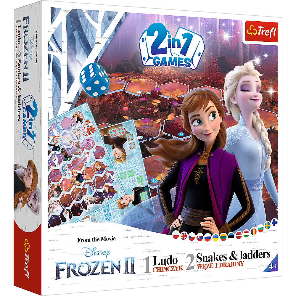 Настільна гра Trefl "2 в1 Лудо + драбини Дісней Крижане серце 2"