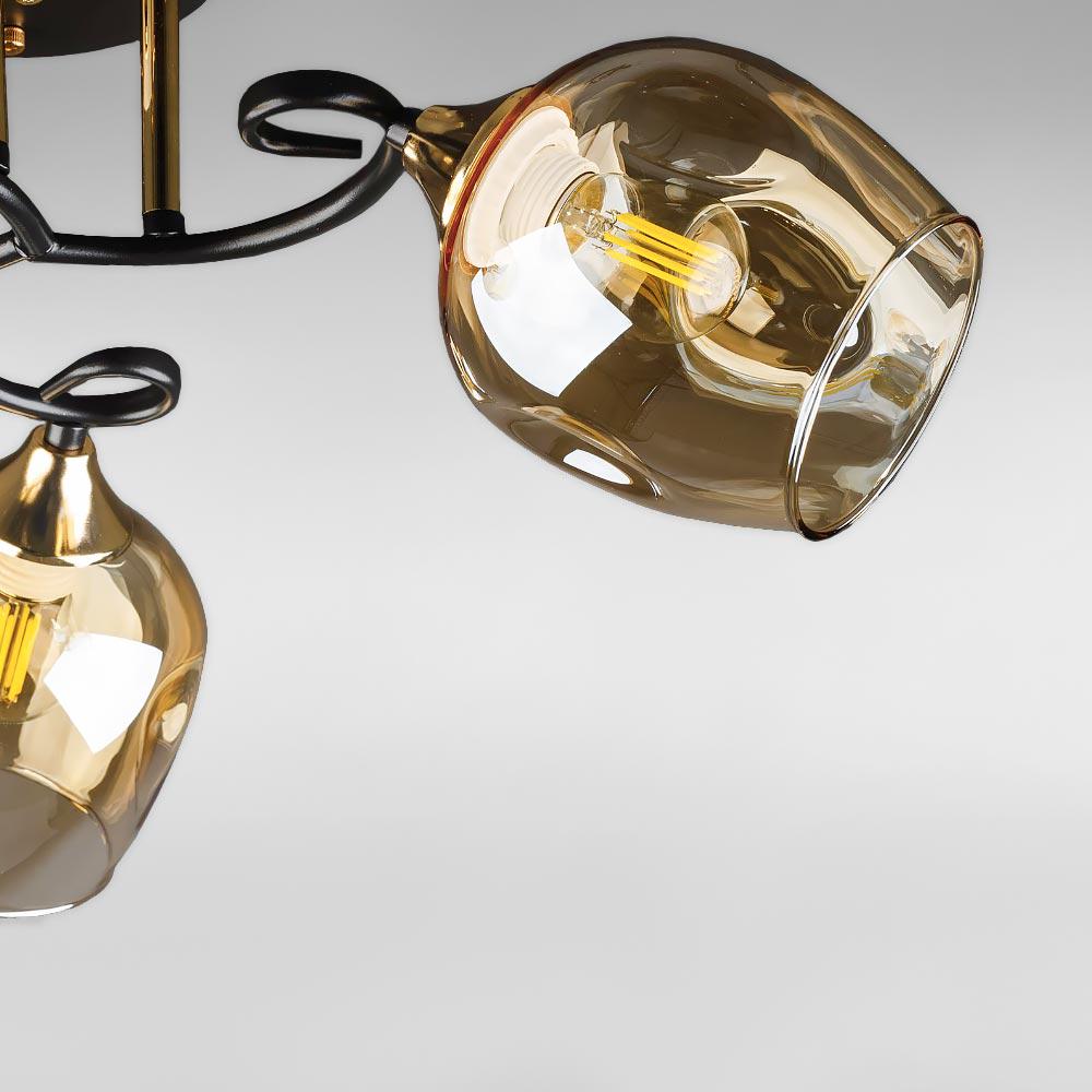 Люстра стельова Light House DL-18663/3 Чорний/Золотий/Шампань - фото 3 Люстра стельова Light House DL-18663/3 Чорний/Золотий/Шампань - фото 3