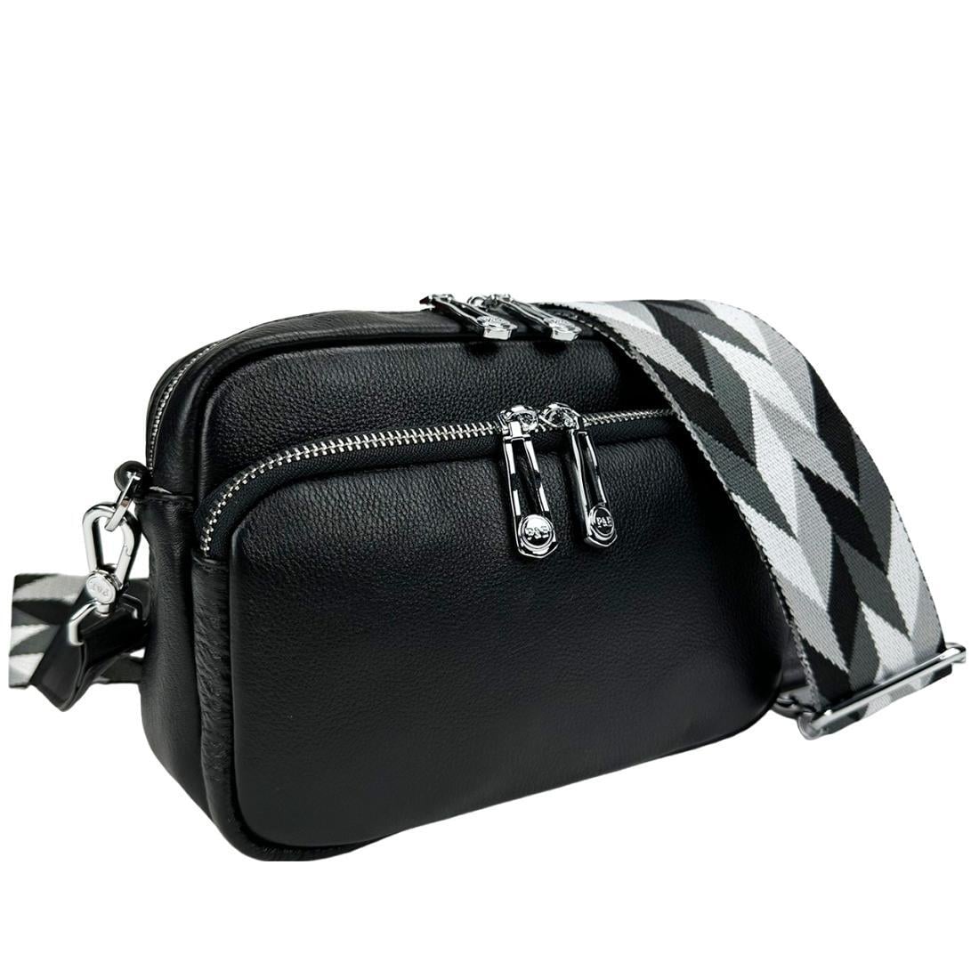 Женская сумка кросс-боди с широким ремнем Royal Bag AN01-Q3248A Черный (7674)