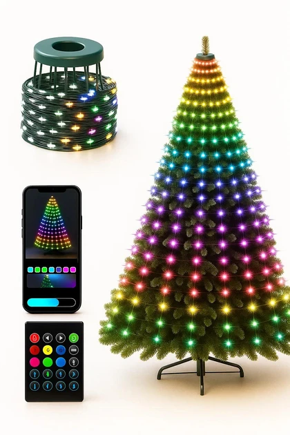 Гірлянда кінський хвіст на ялинку UKC 200 LED/10 ліній керування телефоном та пультом USB 2 м Зелений провід (10118) - фото 6 Гірлянда кінський хвіст на ялинку UKC 200 LED/10 ліній керування телефоном та пультом USB 2 м Зелений провід (10118) - фото 6