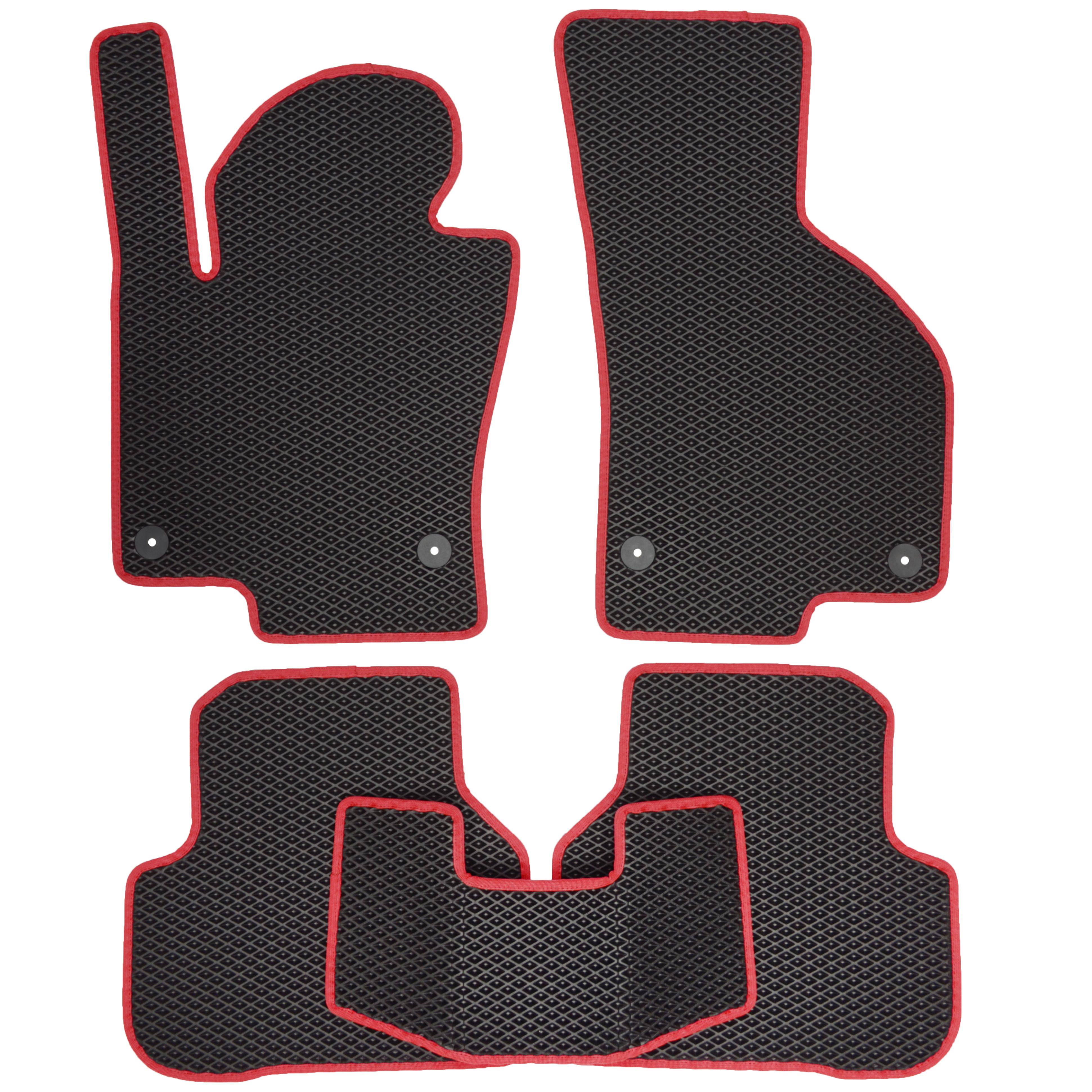 Коврики в салон для Volkswagen Passat B6 '05-10 EVA-полимерные Красный/Черный (163732)