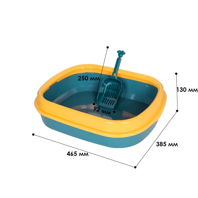 Лоток для кішок Taotaopets 225501 з лопаткою 46x38x13 см Indigo (1908888653) - фото 4