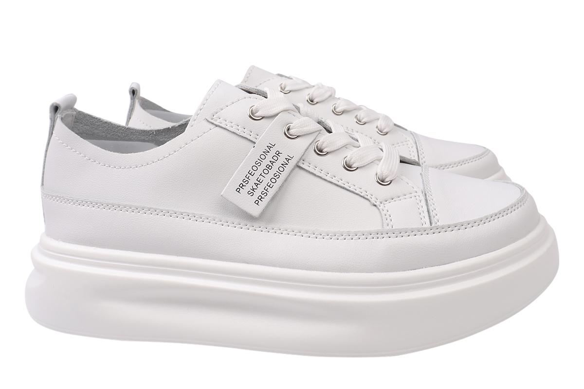 Кеды женские Bonavi из кожи на низком ходу на шнуровке р. 40 Белый (5-21/22DTC)