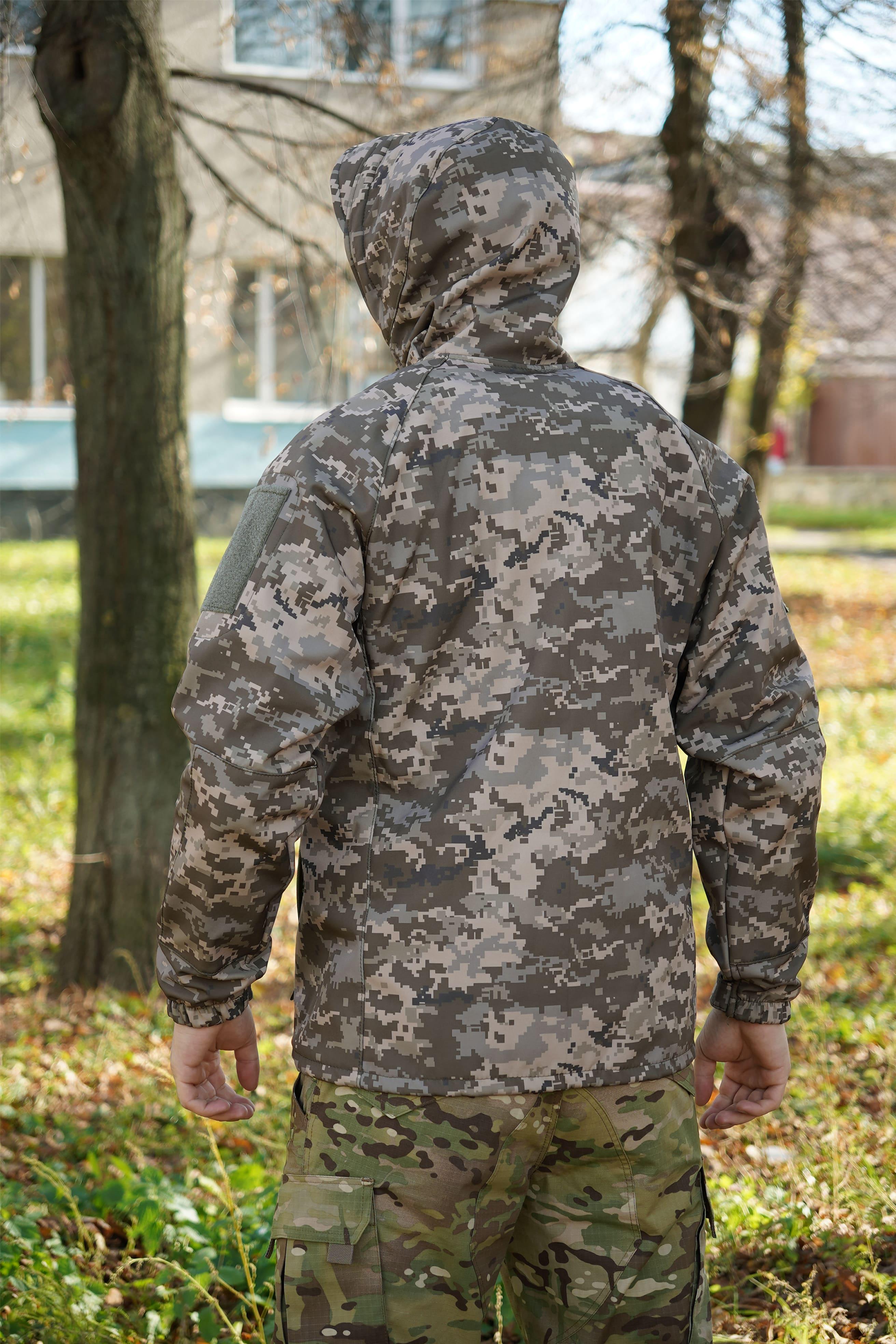 Куртка военная мембранная Windproof Softshell Pro с защитой от ветра и дождя XL Пиксель (7294-2-XL) - фото 12