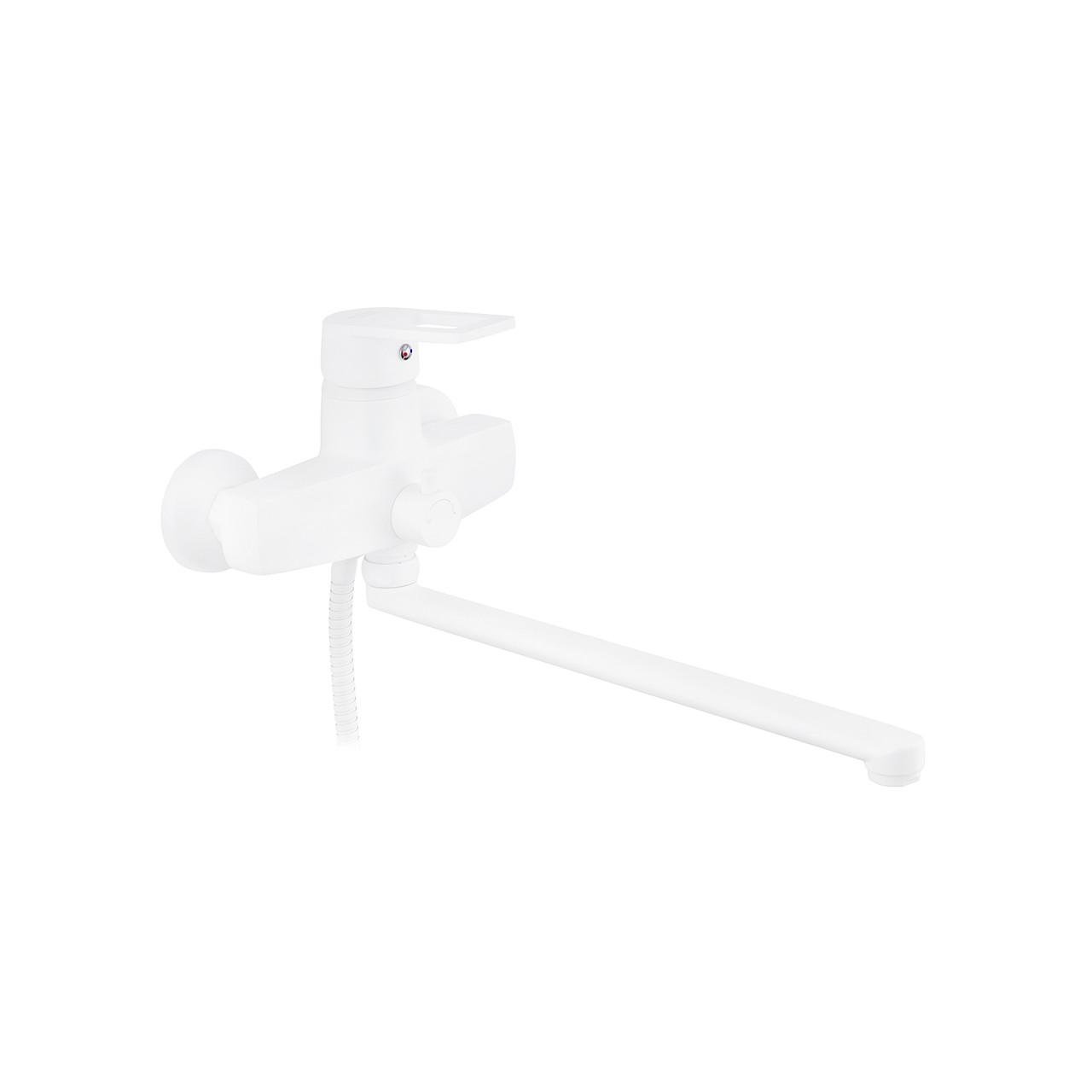 Змішувач для ванни Kroner KRM Zenda W070 з душовим гарнітуром Білий (CV022959)