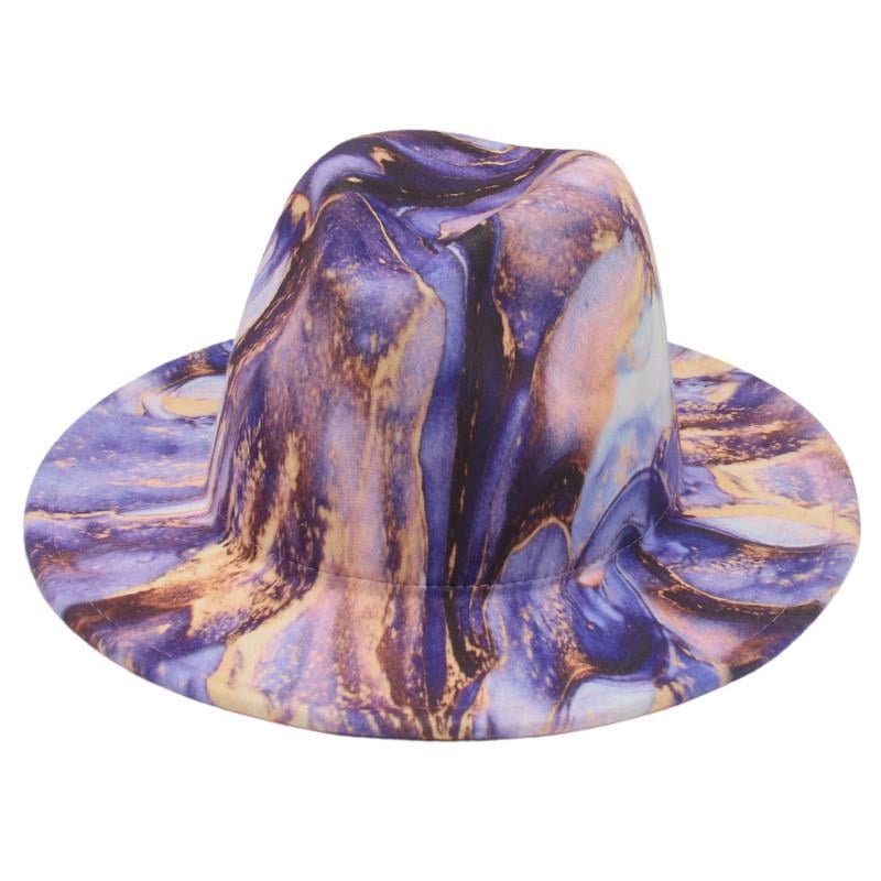 Шляпа фетровая с радужным принтом 56-58 см Фиолетовый (35-161-1780-Ф)