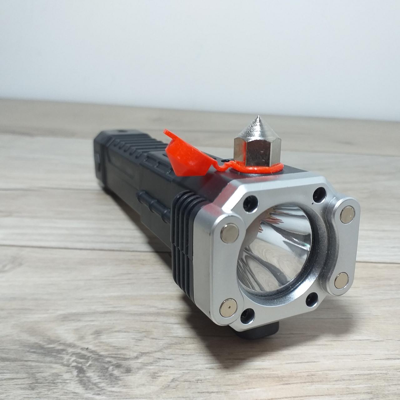 Фонарь ручной с магнитом и функцией Power Bank Led Torch Черный (KG-11748)