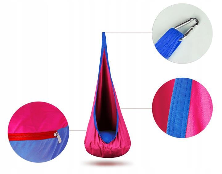 Кресло-качели подвесные NEO-SPORT кокон и подушка Розовый (110003) - фото 3