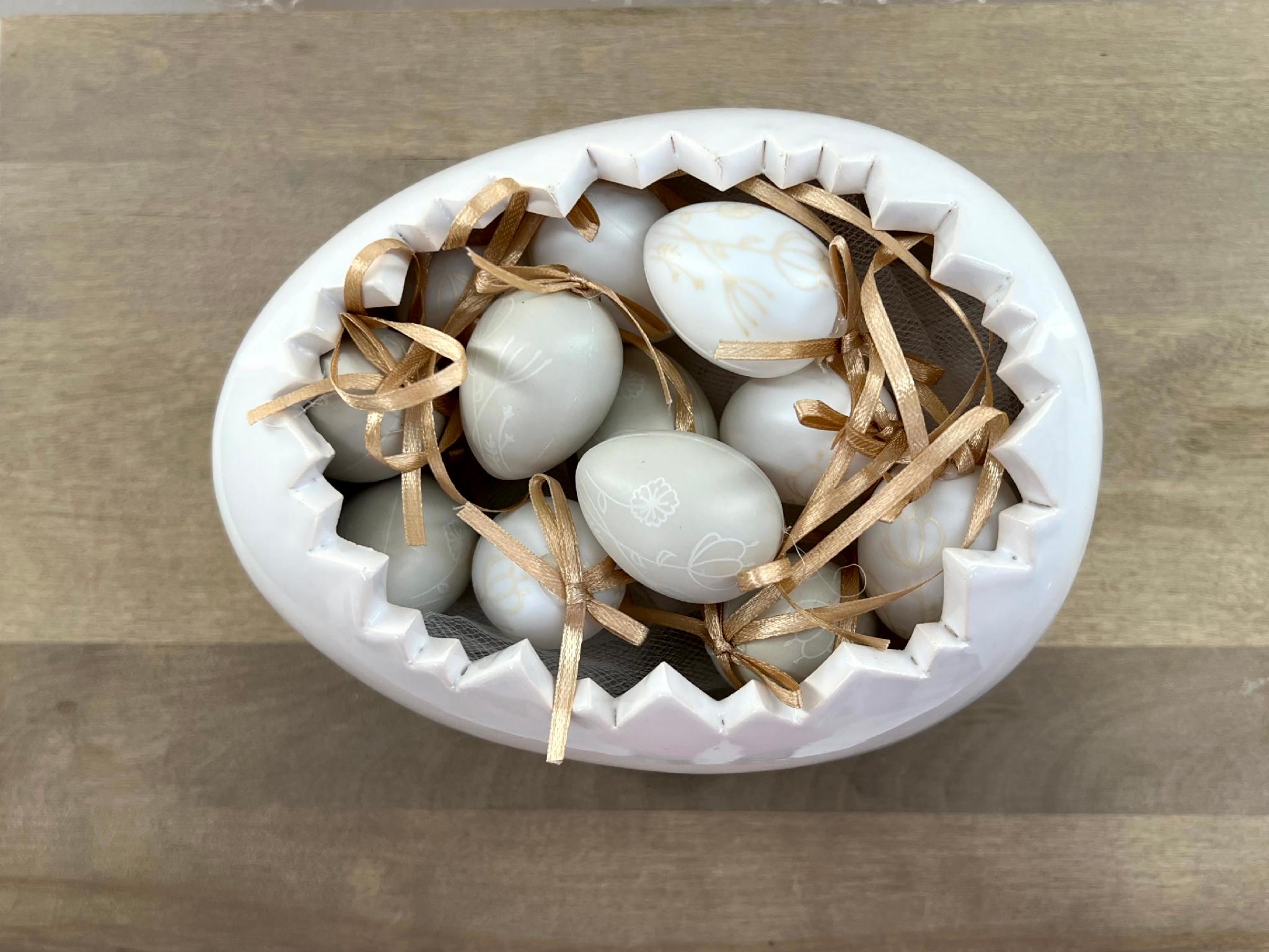 Яички декоративные пасхальные на подвесе Писанка 3х4 см 12 шт.