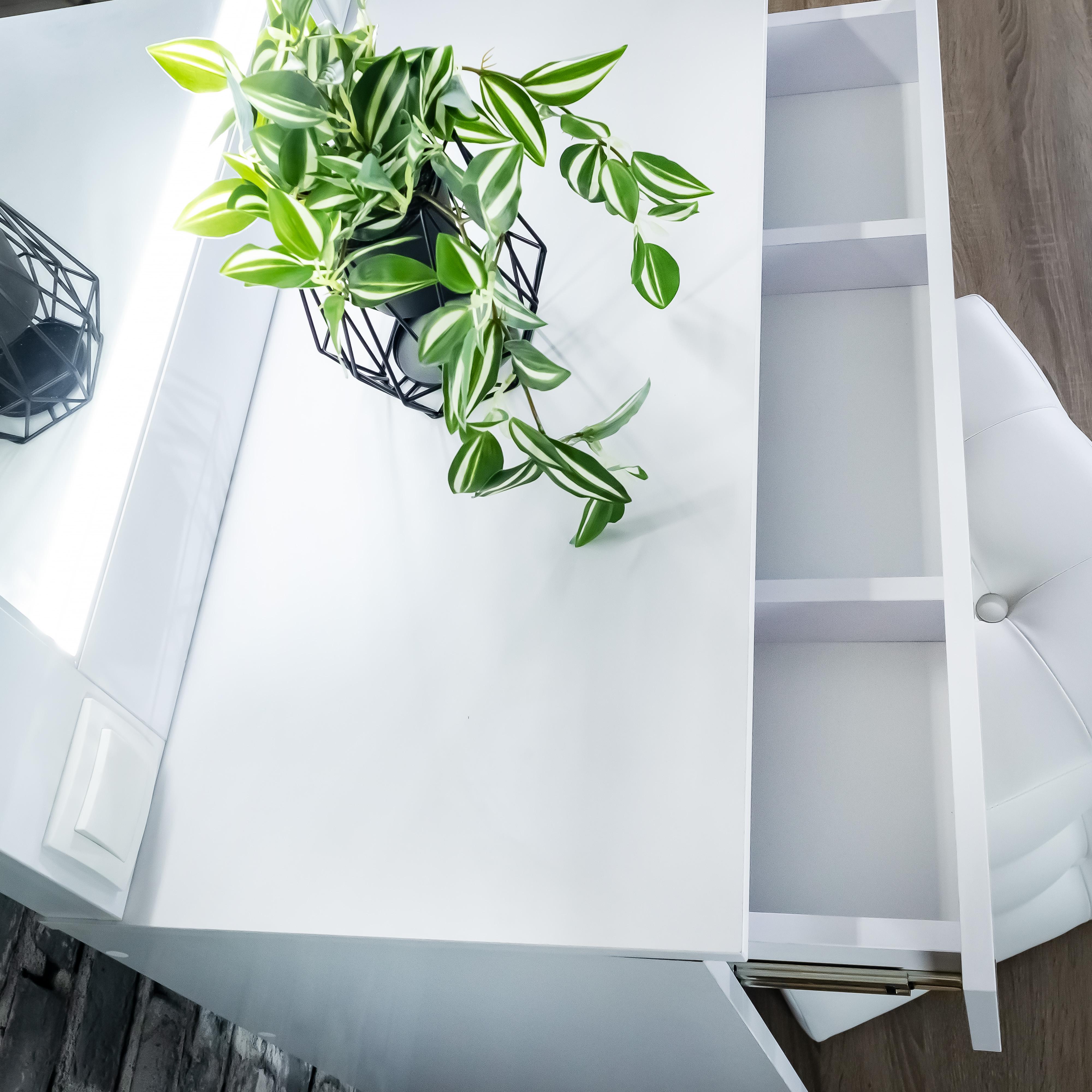 Стіл макіяжний з Led підсвічуванням 160х80х40 см Білий (01/01) - фото 2