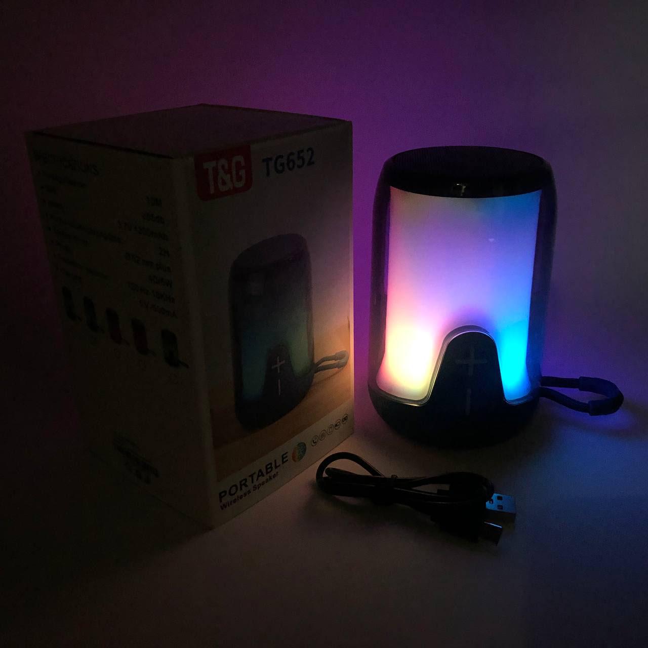 Портативная колонка TG652 5W с RGB подсветкой и ремешком Синий - фото 7 Портативная колонка TG652 5W с RGB подсветкой и ремешком Синий - фото 7