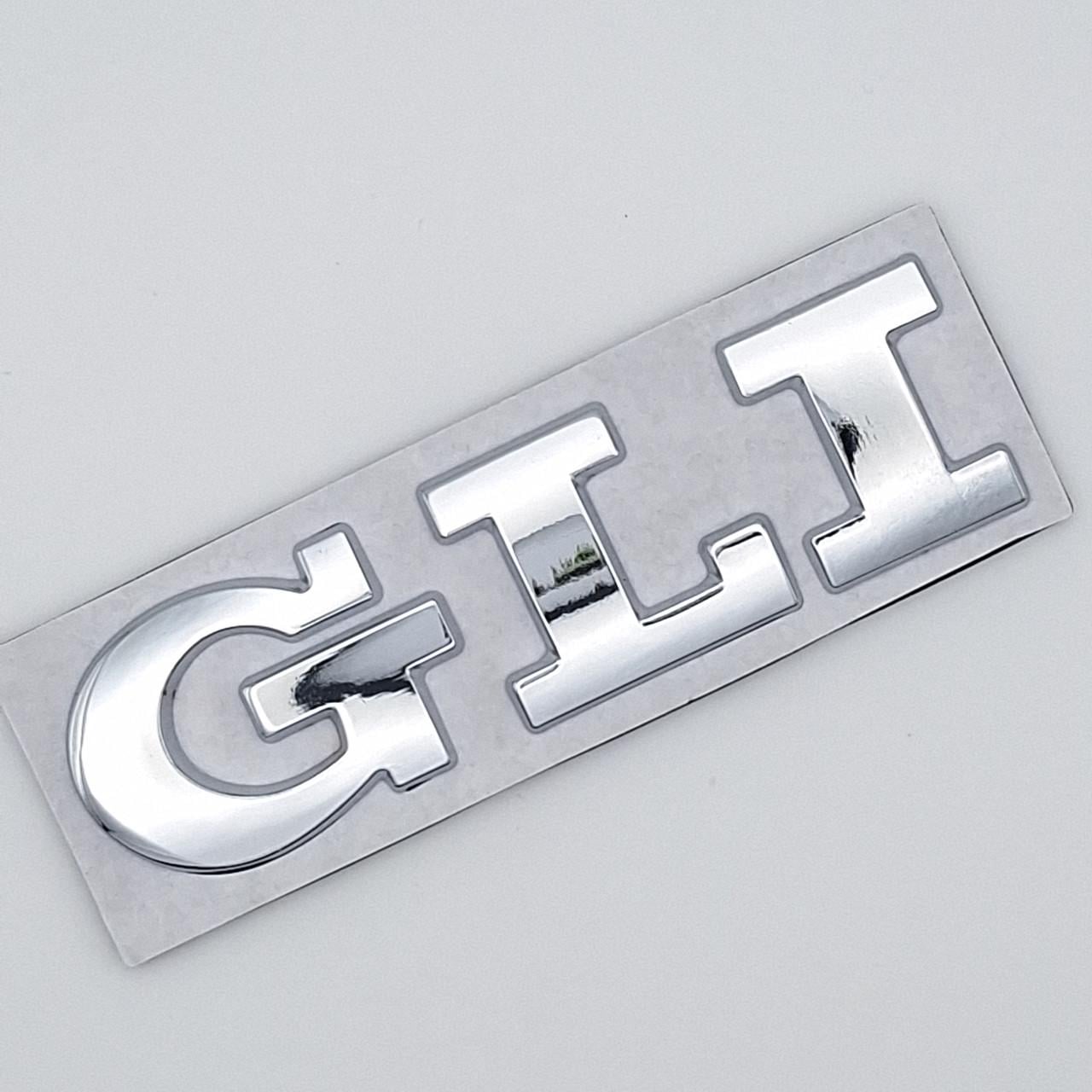 Эмблема надпись GLI Volkswagen металл 8х2,3 см Хром глянцевый (1703622773)