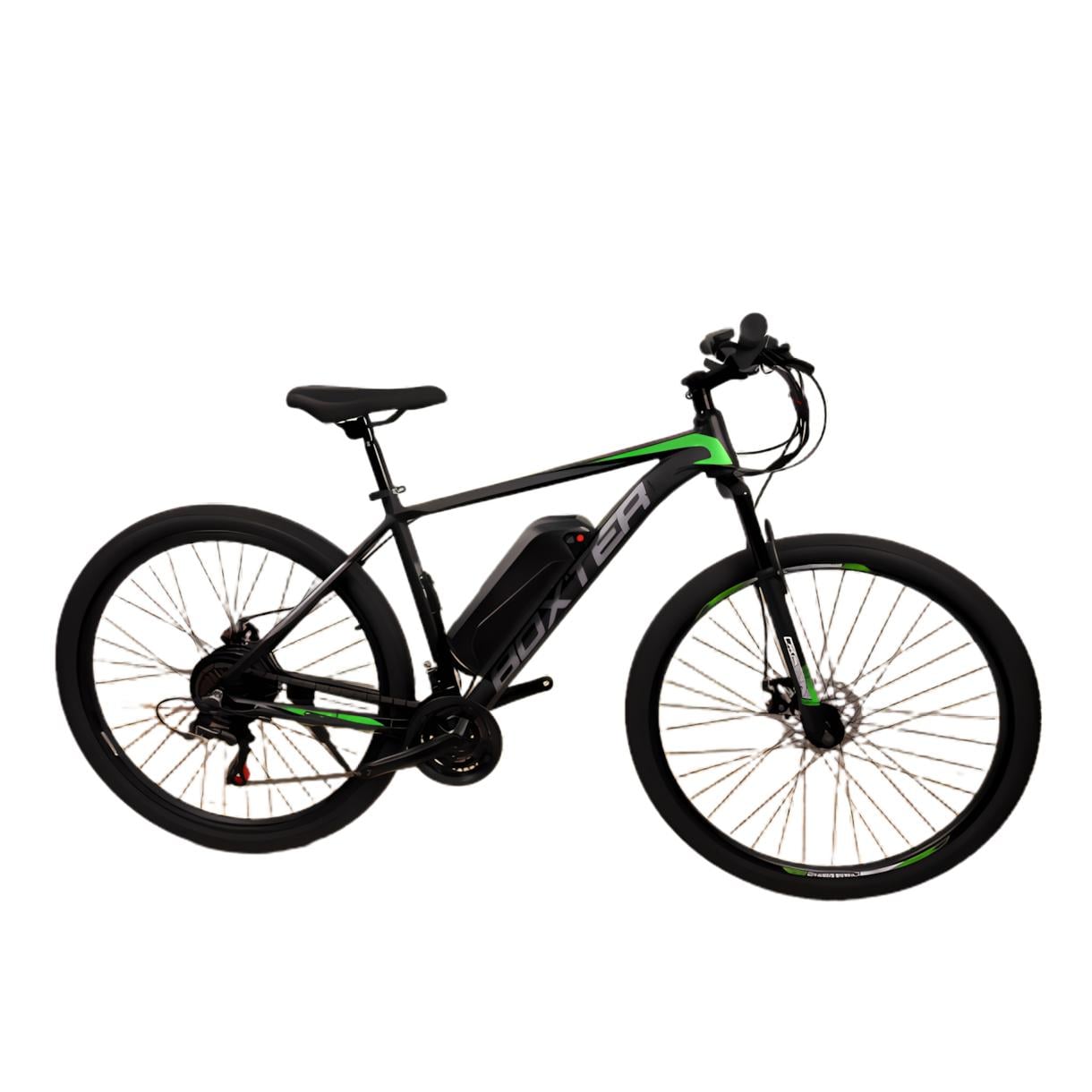 Електровелосипед CrossBike Boxter 29" 19" задній 500W 48V/13Ah Чорний/Зелений (465)