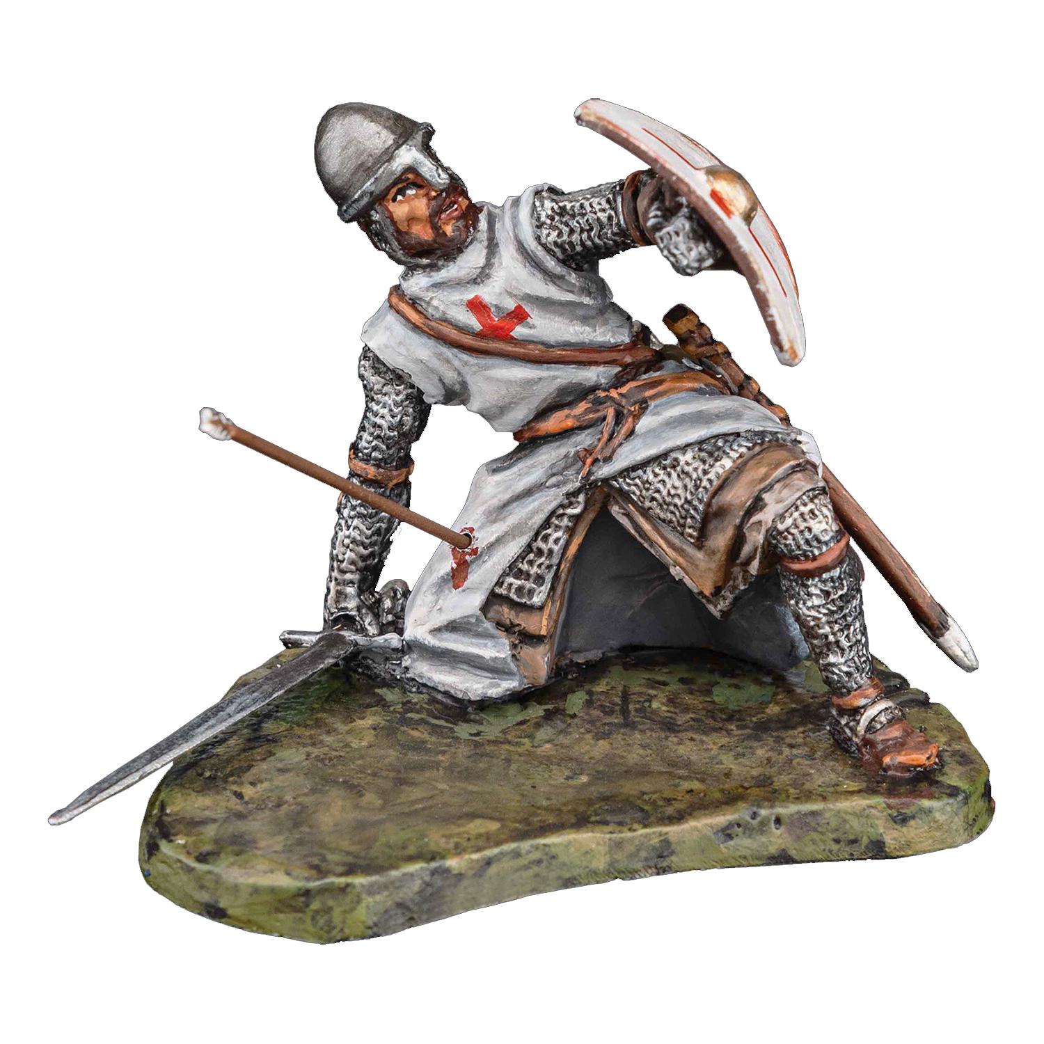 Статуетка колекційна розфарбована Лицар Тамплієр Битва при Хаттіні з металу та олова 6,5 см (42000128)